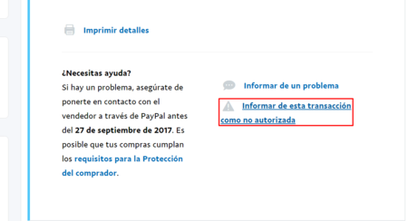 Transaccion no autorizada